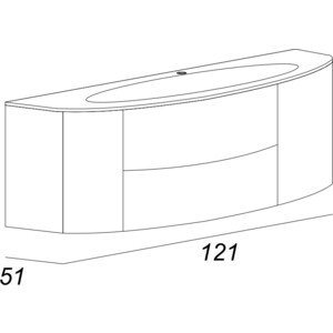 Тумба под раковину Cezares Eden 121 с двух сторон Rovere scuro Soft (54408)