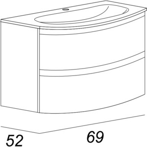 Тумба под раковину Cezares Vague 69 Bianco lucido (44220)