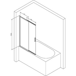 Шторка для ванны Am.Pm Like 100х150 прозрачная, матовый хром (W80S-100PS-150MT)