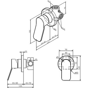 Смеситель для душа Am.Pm X-Joy встраиваемый, хром (F85A65000)