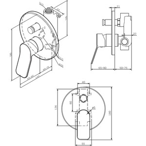 Смеситель для ванны Am.Pm X-Joy встраиваемый, хром (F85A45000)