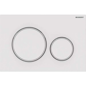 Кнопка смыва Geberit Sigma 20 белая, декоративные кольца белый матовый (115.882.11.1)