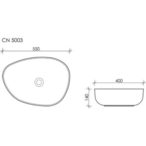 Раковина-чаша Ceramicanova Element 55х40 овальная (CN5003)