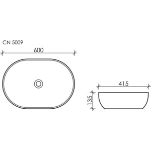Раковина-чаша Ceramicanova Element 60х41 овальная (CN5009)