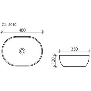 Раковина-чаша Ceramicanova Element 48х35 овальная (CN5010)