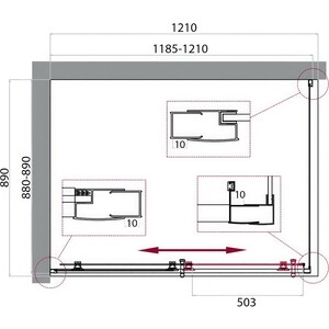 Душевой уголок BelBagno Uno 120x195 прозрачный (UNO-195-AH-1-120/90-C-Cr)
