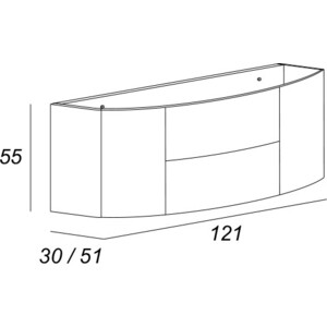 Тумба с раковиной Cezares Eden 122 с двух сторон Rovere scuro Soft (54408, 82368)