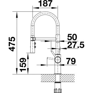 Смеситель для кухни Blanco Catris-S Flexo хром (525791)
