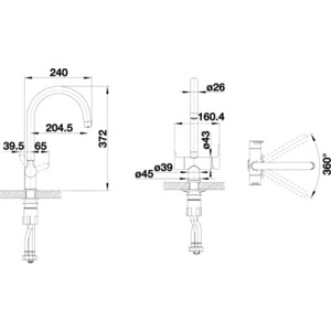 Смеситель для кухни Blanco Trima с подключением к фильтру, сталь (525820)