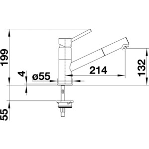 Смеситель для кухни Blanco Kano-S черный хром (526174)