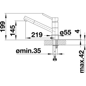 Смеситель для кухни Blanco Kano черный хром (526175)