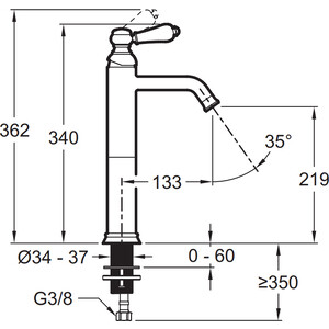 Смеситель для раковины Jacob Delafon Loise хром (E24361-CP)