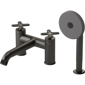 Смеситель на борт ванны Jacob Delafon Nouvelle Vague с душем, черный (E78343-BLV)