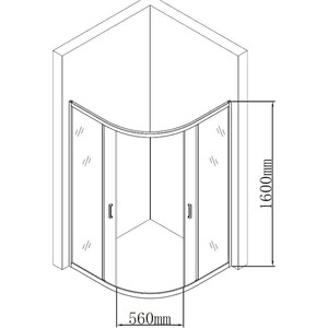 Душевой уголок Aquanet 90х90х160 под высокий поддон, матовый, хром (SE-900Q-Short)