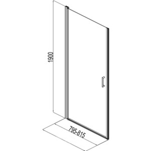 Душевая дверь Aquanet Cinetic 90х190 прозрачная, хром (AE12-N-90H190U-CT)