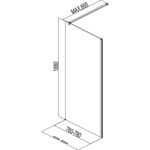 Душевая перегородка Aquanet Cinetic 80х190 прозрачная, хром (AE12-F-80H190U-CT)