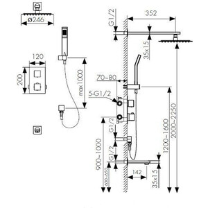 Душевая система Kaiser Sonat с изливом, хром (34577)