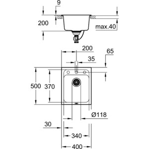 Кухонная мойка Grohe K700 черный гранит (31650AP0)