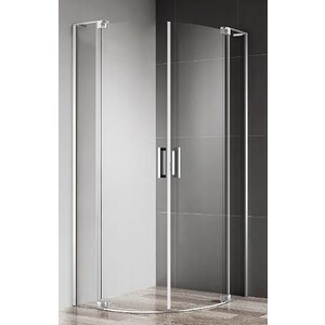 Душевой уголок Cezares Slider R-2 100-90x100-90 профиль хром, стекло прозрачное (SLIDER-R-2-90/100-C-Cr)