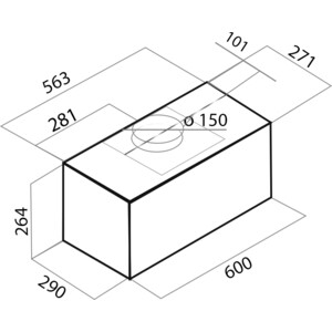Вытяжка встраиваемая MAUNFELD Fantasy 1000ST 60 белое стекло