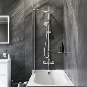 Шторка для ванны Am.Pm Gem 80х140 прозрачная, хром (W90BS-080-140CT)