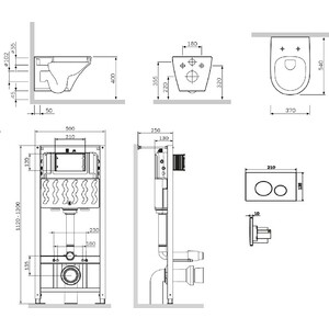 Комплект унитаза Am.Pm Inspire с сиденьем микролифт, инсталляция, клавиша смыва хром (IS49051.501700)