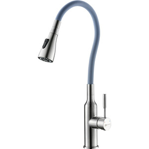 Смеситель для кухни Lemark Expert с гибким изливом, серый (LM5082S-Gray)