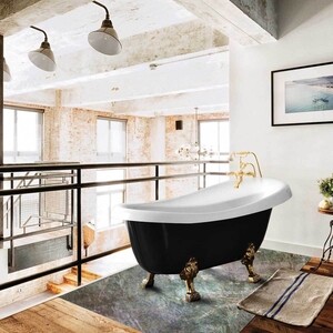 Акриловая ванна Vincea 170х75 на ножках, со сливом-переливом (VBT-120B-1700-Cr)