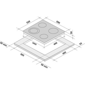 Электрическая варочная панель Krona Orsa 60 bl