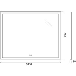 Зеркало BelBagno Spc-Grt 100х80 с подсветкой, сенсор, подогрев (SPC-GRT-1000-800-LED-TCH-WARM)