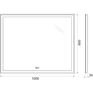 Зеркало BelBagno Spc-Grt 100х80 с подсветкой, сенсор (SPC-GRT-1000-800-LED-TCH-PHONE)