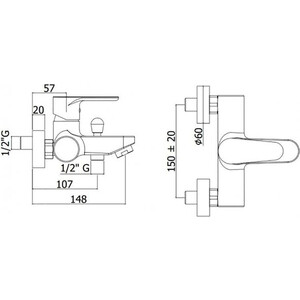 Смеситель для ванны Paffoni Green хром (8020913497713)