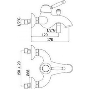 Смеситель для ванны Paffoni Giorgia золотая вспышка (8020913121236)
