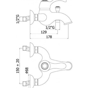 Смеситель для ванны Paffoni Flavia бронза (8020913111367)