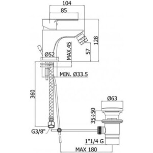 Смеситель для биде Paffoni Blu с донным клапаном, хром (8020913071753)