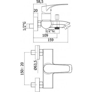 Смеситель для ванны Paffoni Lime хром (8020913561063)