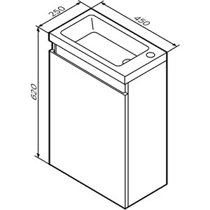Тумба под раковину Am.Pm X-Joy 45 подвесная, белый глянец (M85AFHX0451WG)