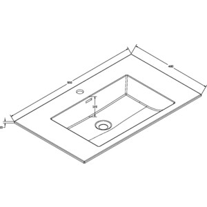 Раковина мебельная Vincea 80х48 черная (VCB-13800B)