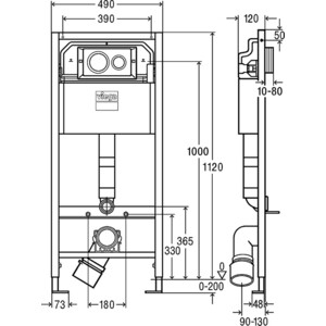 Инсталляция для унитаза Viega Prevista Dry 8524.13 с клавишей (792855)