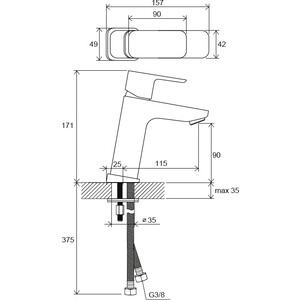 Смеситель для раковины Ravak 10° Free TD F 014.00(X070129)