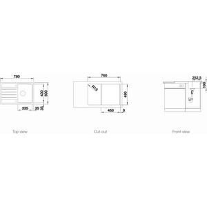 Кухонная мойка Blanco Legra 45 S антрацит (522201)