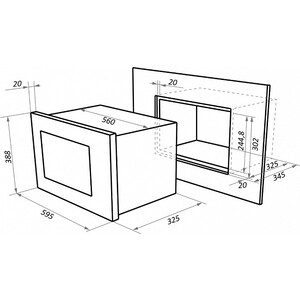Встраиваемая микроволновая печь MAUNFELD MBMO.20.1PGB
