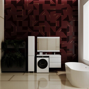 Мебель для ванной Style line Даллас Люкс 58 (120R) подвесная, под стиральную машину, белая