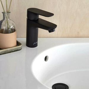 Смеситель для раковины Jacob Delafon Oscar с донным клапаном, матовый черный (E29842-BL)