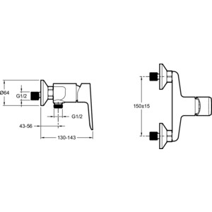 Смеситель для душа Jacob Delafon Oscar матовый черный (E29843-BL)