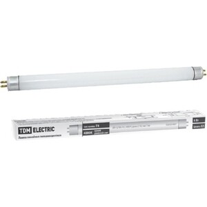 Лампа TDM ELECTRIC люминесцентная линейная двухцокольная ЛЛ-16/28 Вт, T5/G5, 6500 К, длина 1163,2 Мм