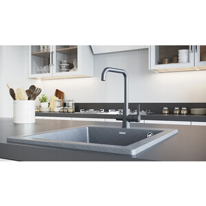 Смеситель для кухни Paulmark Logas серый металлик (Lo213021-402)