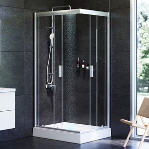 Душевой уголок Am.Pm Gem 100x80 прозрачный, матовое серебро (W90G-404-100280-MT)