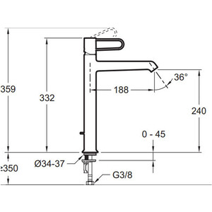 Смеситель для раковины Jacob Delafon Odeon Rive Gauche с донным клапаном, черный (E21031-BL-BL, LM8500BL)