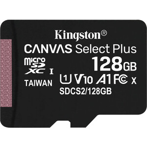 Карта памяти Kingston microSDXC 128Gb Canvas Select Plus (class 10/UHS-I/U1/100MB/s)